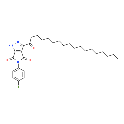 ChemSpider 2D Image | 5-(4-Fluorophenyl)-3-stearoylpyrrolo[3,4-c]pyrazole-4,6(1H,5H)-dione | C29H40FN3O3