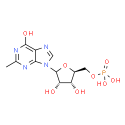 ChemSpider 2D Image | 2-Methyl-9-(5-O-phosphono-L-ribofuranosyl)-9H-purin-6-ol | C11H15N4O8P