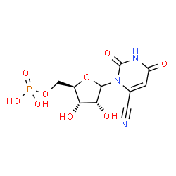 ChemSpider 2D Image | 2,6-Dioxo-3-(5-O-phosphono-D-ribofuranosyl)-1,2,3,6-tetrahydro-4-pyrimidinecarbonitrile | C10H12N3O9P