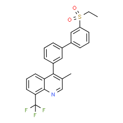 ChemSpider 2D Image | 4-[3'-(Ethylsulfonyl)-3-biphenylyl]-3-methyl-8-(trifluoromethyl)quinoline | C25H20F3NO2S