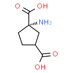 ChemSpider 2D Image | (1S)-1-Amino-1,3-cyclopentanedicarboxylic acid | C7H11NO4