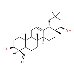 ChemSpider 2D Image | (3beta,5xi,9xi,22beta)-3,22-Dihydroxyolean-12-en-24-al | C30H48O3