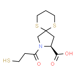 ChemSpider 2D Image | (3S)-2-(3-Sulfanylpropanoyl)-6,10-dithia-2-azaspiro[4.5]decane-3-carboxylic acid | C11H17NO3S3