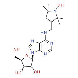 ChemSpider 2D Image | N-[(1-Hydroxy-2,2,5,5-tetramethyl-3-pyrrolidinyl)methyl]adenosine | C19H30N6O5