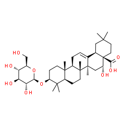 ChemSpider 2D Image | (3beta,16alpha,18alpha)-3-(beta-D-Glucopyranosyloxy)-16-hydroxyolean-12-en-28-oic acid | C36H58O9