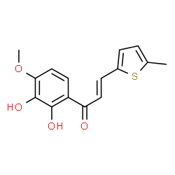 ChemSpider 2D Image | (2E)-1-(2,3-Dihydroxy-4-methoxyphenyl)-3-(5-methyl-2-thienyl)-2-propen-1-one | C15H14O4S