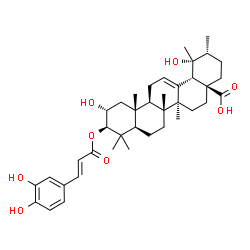 ChemSpider 2D Image | (2alpha,3beta)-3-{[(2E)-3-(3,4-Dihydroxyphenyl)-2-propenoyl]oxy}-2,19-dihydroxyurs-12-en-28-oic acid | C39H54O8