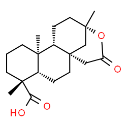 ChemSpider 2D Image | (1R,4S,5R,9S,10R,13S)-5,9,13-Trimethyl-15-oxo-14-oxatetracyclo[11.3.1.0~1,10~.0~4,9~]heptadecane-5-carboxylic acid | C20H30O4