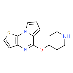 ChemSpider 2D Image | 5-(4-Piperidinyloxy)pyrrolo[1,2-a]thieno[3,2-e]pyrazine | C14H15N3OS