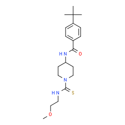 ChemSpider 2D Image | N-{1-[(2-Methoxyethyl)carbamothioyl]-4-piperidinyl}-4-(2-methyl-2-propanyl)benzamide | C20H31N3O2S