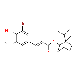 ChemSpider 2D Image | 1,7,7-Trimethylbicyclo[2.2.1]hept-2-yl (2E)-3-(3-bromo-4-hydroxy-5-methoxyphenyl)acrylate | C20H25BrO4