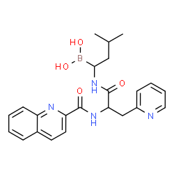 ChemSpider 2D Image | (3-Methyl-1-{[3-(2-pyridinyl)-N-(2-quinolinylcarbonyl)alanyl]amino}butyl)boronic acid | C23H27BN4O4