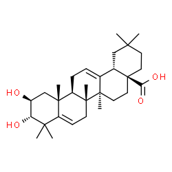ChemSpider 2D Image | (2beta,3alpha)-2,3-Dihydroxyoleana-5,12-dien-28-oic acid | C30H46O4