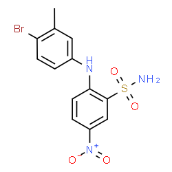 ChemSpider 2D Image | 2-[(4-Bromo-3-methylphenyl)amino]-5-nitrobenzenesulfonamide | C13H12BrN3O4S