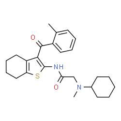 ChemSpider 2D Image | N~2~-Cyclohexyl-N~2~-methyl-N-[3-(2-methylbenzoyl)-4,5,6,7-tetrahydro-1-benzothiophen-2-yl]glycinamide | C25H32N2O2S