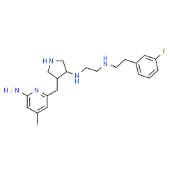 ChemSpider 2D Image | N-{4-[(6-Amino-4-methyl-2-pyridinyl)methyl]-3-pyrrolidinyl}-N'-[2-(3-fluorophenyl)ethyl]-1,2-ethanediamine | C21H30FN5