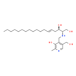 ChemSpider 2D Image | (2S,3R,5E)-2-({[3-Hydroxy-5-(hydroxymethyl)-2-methyl-4-pyridinyl]methyl}amino)-5-octadecene-1,3-diol | C26H46N2O4