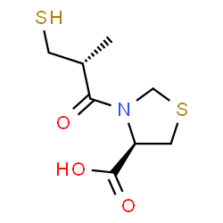ChemSpider 2D Image | (4R)-3-[(2R)-2-Methyl-3-sulfanylpropanoyl]-1,3-thiazolidine-4-carboxylic acid | C8H13NO3S2