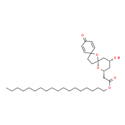 ChemSpider 2D Image | Octadecyl [(2R,4R,6R)-4-hydroxy-11-oxo-1,7-dioxadispiro[5.1.5.2]pentadeca-9,12-dien-2-yl]acetate | C33H54O6