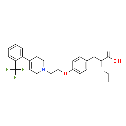 ChemSpider 2D Image | 2-Ethoxy-3-[4-(2-{4-[2-(trifluoromethyl)phenyl]-3,6-dihydro-1(2H)-pyridinyl}ethoxy)phenyl]propanoic acid | C25H28F3NO4