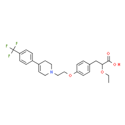 ChemSpider 2D Image | 2-Ethoxy-3-[4-(2-{4-[4-(trifluoromethyl)phenyl]-3,6-dihydro-1(2H)-pyridinyl}ethoxy)phenyl]propanoic acid | C25H28F3NO4