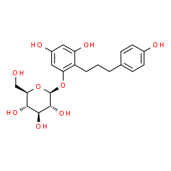ChemSpider 2D Image | 3,5-Dihydroxy-2-[3-(4-hydroxyphenyl)propyl]phenyl beta-D-glucopyranoside | C21H26O9