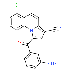 ChemSpider 2D Image | 1-(3-Aminobenzoyl)-6-chloropyrrolo[1,2-a]quinoline-3-carbonitrile | C20H12ClN3O