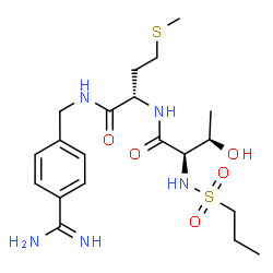 ChemSpider 2D Image | N-(Propylsulfonyl)-D-allothreonyl-N-(4-carbamimidoylbenzyl)-L-methioninamide | C20H33N5O5S2