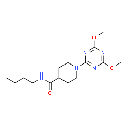 ChemSpider 2D Image | N-Butyl-1-(4,6-dimethoxy-1,3,5-triazin-2-yl)-4-piperidinecarboxamide | C15H25N5O3
