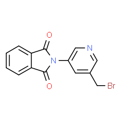 ChemSpider 2D Image | 2-(5-(Bromomethyl)pyridin-3-yl)isoindoline-1,3-dione | C14H9BrN2O2