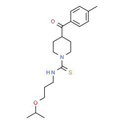 ChemSpider 2D Image | N-(3-Isopropoxypropyl)-4-(4-methylbenzoyl)-1-piperidinecarbothioamide | C20H30N2O2S