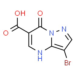 ChemSpider 2D Image | 3-Bromo-7-oxo-4,7-dihydropyrazolo[1,5-a]pyrimidine-6-carboxylic acid | C7H4BrN3O3