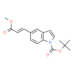 ChemSpider 2D Image | tert-Butyl 5-(3-methoxy-3-oxoprop-1-en-1-yl)-1H-indole-1-carboxylate | C17H19NO4