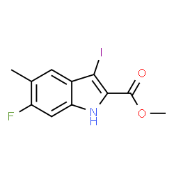 ChemSpider 2D Image | Methyl 6-fluoro-3-iodo-5-methyl-1H-indole-2-carboxylate | C11H9FINO2