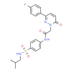 ChemSpider 2D Image | 2-[3-(4-Fluorophenyl)-6-oxo-1(6H)-pyridazinyl]-N-[4-(isobutylsulfamoyl)phenyl]acetamide | C22H23FN4O4S