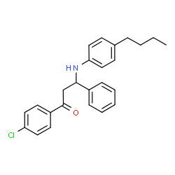 ChemSpider 2D Image | 3-[(4-Butylphenyl)amino]-1-(4-chlorophenyl)-3-phenyl-1-propanone | C25H26ClNO