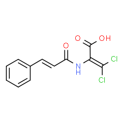 ChemSpider 2D Image | 3,3-Dichloro-2-{[(2E)-3-phenyl-2-propenoyl]amino}acrylic acid | C12H9Cl2NO3