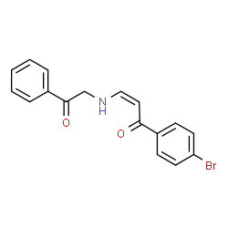 ChemSpider 2D Image | (2Z)-1-(4-Bromophenyl)-3-[(2-oxo-2-phenylethyl)amino]-2-propen-1-one | C17H14BrNO2
