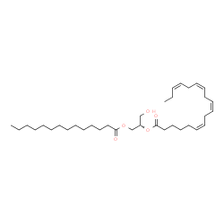 ChemSpider 2D Image | (2S)-1-Hydroxy-3-(tetradecanoyloxy)-2-propanyl (6Z,9Z,12Z,15Z)-6,9,12,15-octadecatetraenoate | C35H60O5