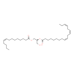ChemSpider 2D Image | (2S)-1-Hydroxy-3-[(9Z)-9-tetradecenoyloxy]-2-propanyl (9Z,12Z,15Z)-9,12,15-octadecatrienoate | C35H60O5
