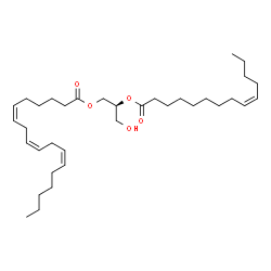 ChemSpider 2D Image | (2S)-3-Hydroxy-2-[(9Z)-9-tetradecenoyloxy]propyl (6Z,9Z,12Z)-6,9,12-octadecatrienoate | C35H60O5