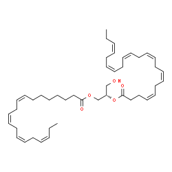 ChemSpider 2D Image | (2S)-1-Hydroxy-3-[(8Z,11Z,14Z,17Z)-8,11,14,17-icosatetraenoyloxy]-2-propanyl (4Z,7Z,10Z,13Z,16Z,19Z)-4,7,10,13,16,19-docosahexaenoate | C45H68O5