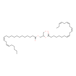 ChemSpider 2D Image | (2S)-3-Hydroxy-2-[(8Z,11Z,14Z,17Z)-8,11,14,17-icosatetraenoyloxy]propyl (13Z,16Z)-13,16-docosadienoate | C45H76O5