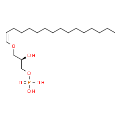 ChemSpider 2D Image | (2R)-3-[(1Z)-1-Hexadecen-1-yloxy]-2-hydroxypropyl dihydrogen phosphate | C19H39O6P