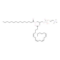 ChemSpider 2D Image | 1-pentadecanoyl-2-[(5Z,8Z,11Z,14Z)-eicosatetraenoyl]-sn-glycero-3-phosphocholine | C43H78NO8P