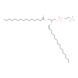 ChemSpider 2D Image | 2-[(1Z)-1-Hexadecen-1-yloxy]-3-(pentadecanoyloxy)propyl 2-(trimethylammonio)ethyl phosphate | C39H78NO7P