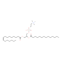 ChemSpider 2D Image | (2R)-3-[(9Z)-9-Hexadecenoyloxy]-2-(tetradecanoyloxy)propyl 2-(trimethylammonio)ethyl phosphate | C38H74NO8P