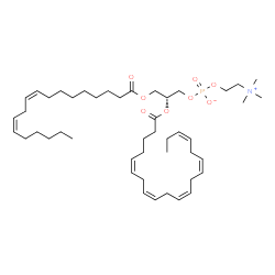 ChemSpider 2D Image | (2R)-2-[(5Z,8Z,11Z,14Z,17Z)-5,8,11,14,17-Icosapentaenoyloxy]-3-[(9Z,12Z)-9,12-octadecadienoyloxy]propyl 2-(trimethylammonio)ethyl phosphate | C46H78NO8P