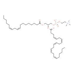 ChemSpider 2D Image | (2R)-2-[(4Z,7Z,10Z,13Z,16Z)-4,7,10,13,16-Docosapentaenoyloxy]-3-[(9Z,12Z)-9,12-octadecadienoyloxy]propyl 2-(trimethylammonio)ethyl phosphate | C48H82NO8P