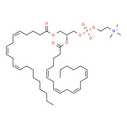 ChemSpider 2D Image | (2R)-2-[(5Z,8Z,11Z,14Z)-5,8,11,14-Icosatetraenoyloxy]-3-[(5Z,8Z,11Z)-5,8,11-icosatrienoyloxy]propyl 2-(trimethylammonio)ethyl phosphate | C48H82NO8P